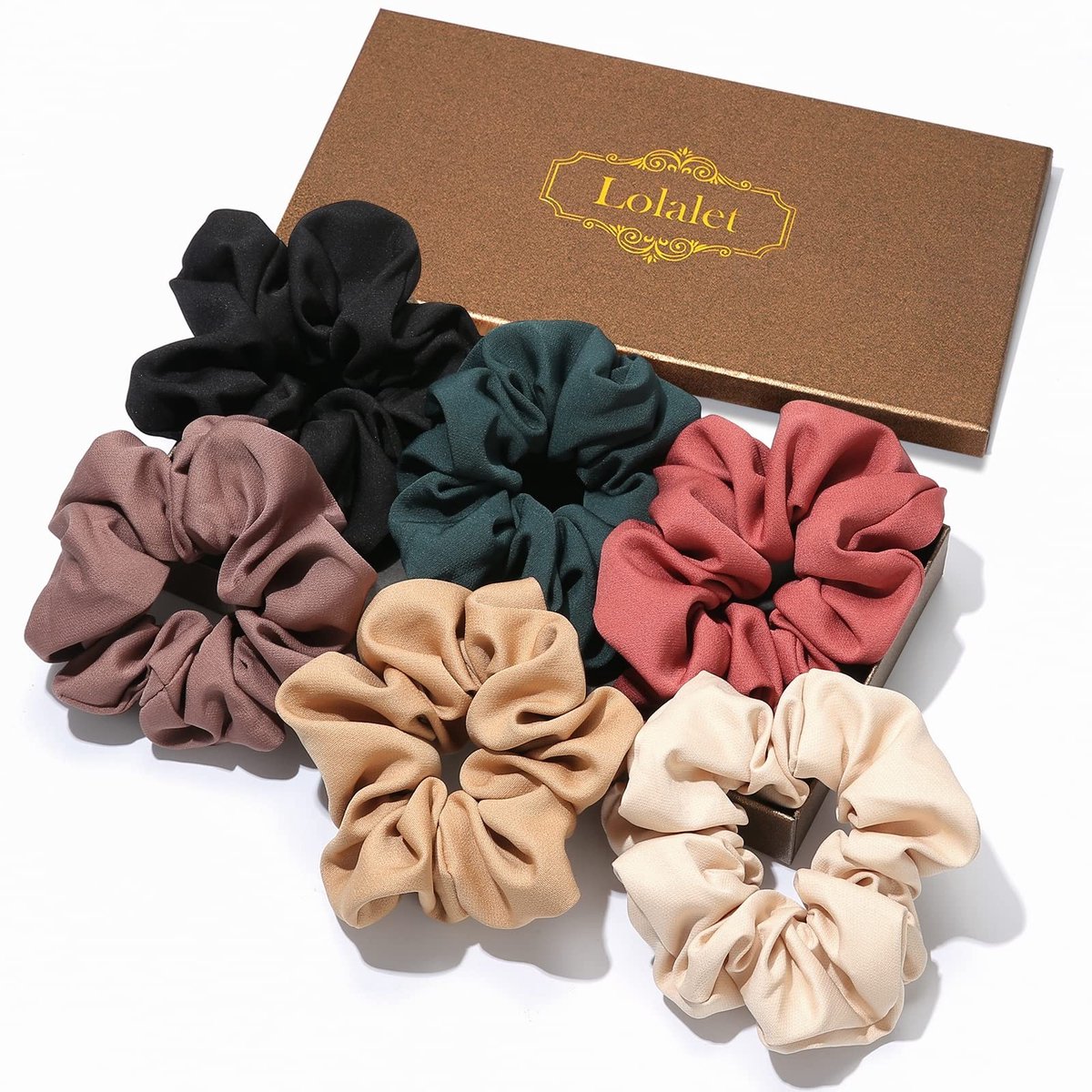 SolidKeus - Set van 6 Zachte Haar Scrunchies voor Dames en Meisjes