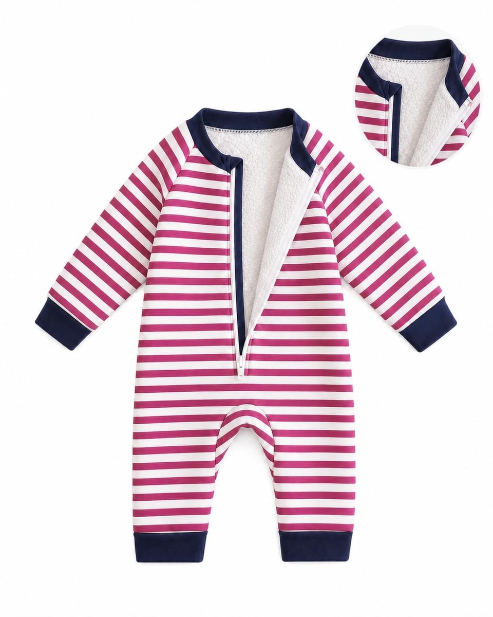 SolidKeus - Thermisch Fleece Badpak voor Baby's met Lange Ritssluiting