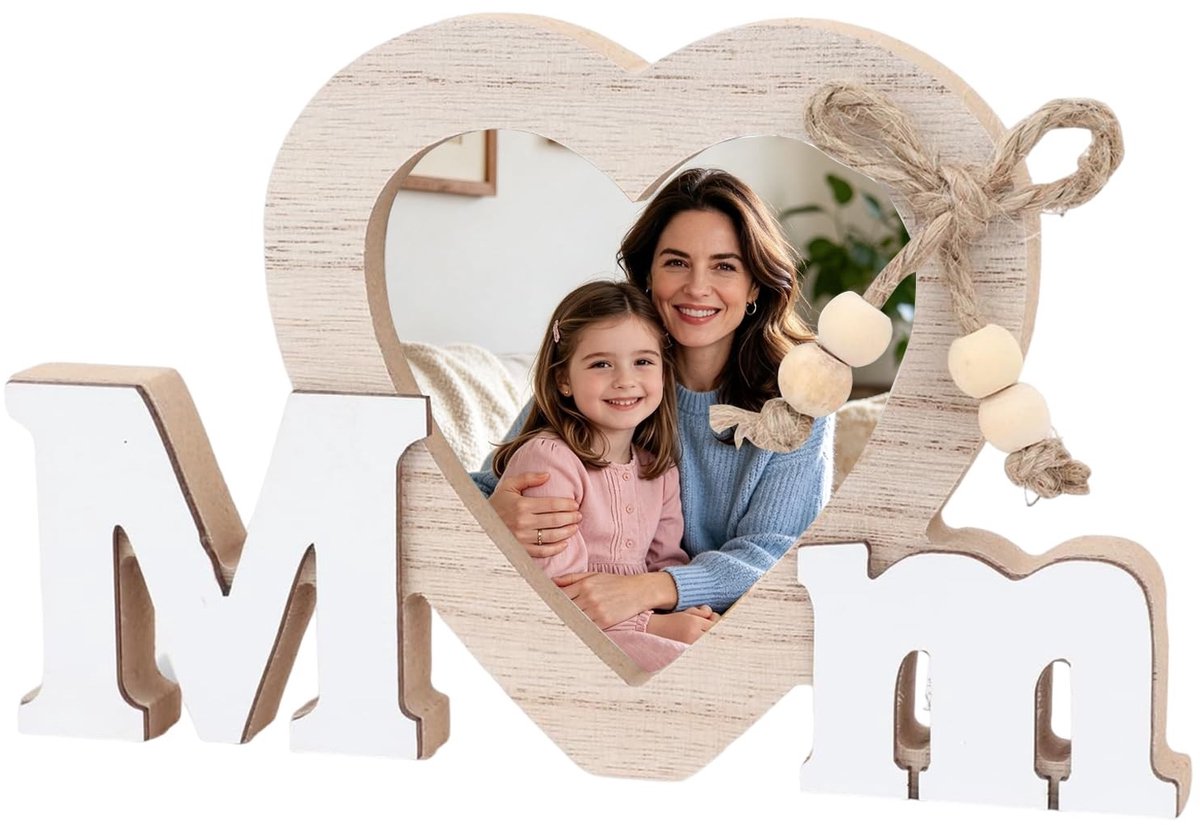 SolidKeus - Gepersonaliseerde Houten Fotolijst voor Moeder