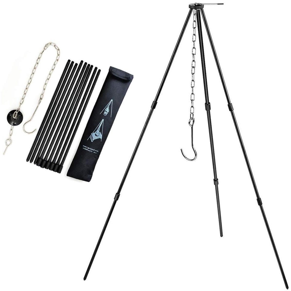 SolidKeus - Tripod BBQ Frame met Drie Poten, Ideaal voor Buitenkoken