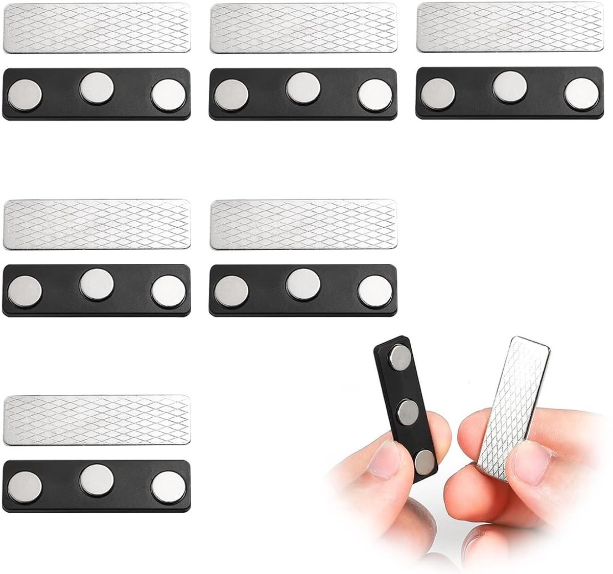 SolidKeus - 6 Paar Magnetische Gordijnsluiters voor Raambekleding