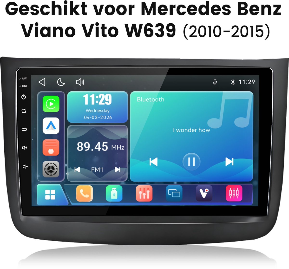 Cestovet Autoradio - Geschikt voor Mercedes-Benz Vito Viano W639 2010-2015 -LINUX - Draadloze CarPlay & Android Auto, Bluetooth - 10.1-inch Touchscreen