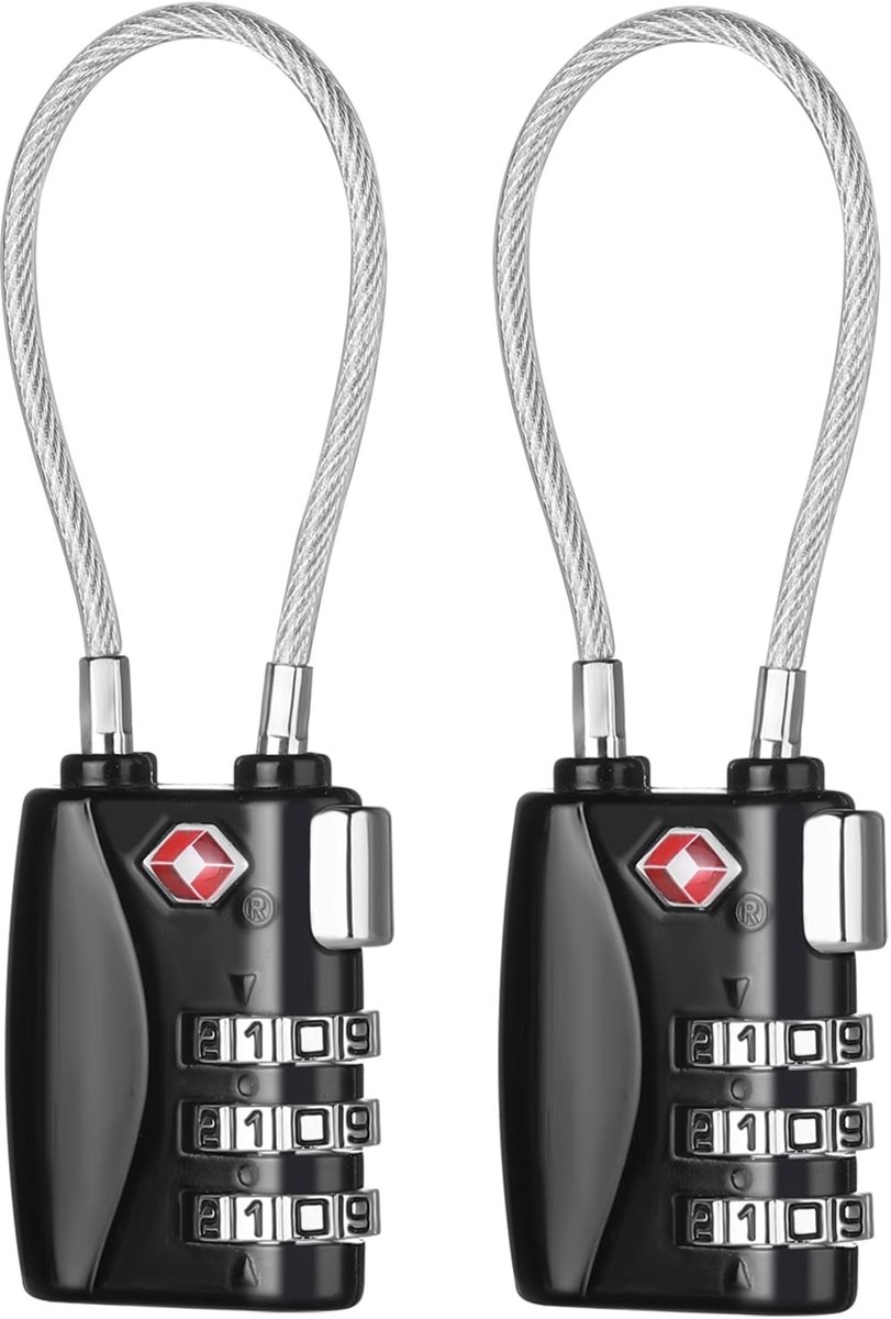 SolidKeus - TSA Goedgekeurde Zipper Sloten met 3-Cijferige Combinatie (2 Stuks)