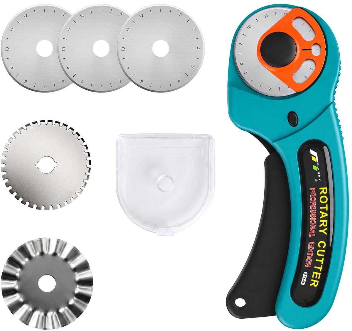 SolidKeus - Professionele Ronde Snijder met 5 Messen in Blauw