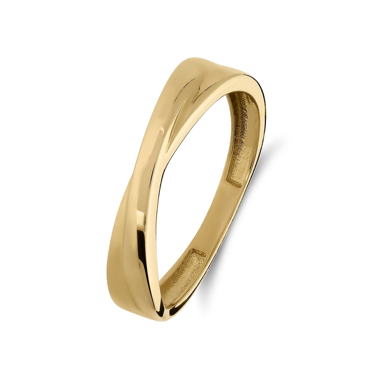 Lucardi Dames 14 karaat gouden ring - Ring - 14 Karaat Goud - Goud - 17.50 / 55 mm