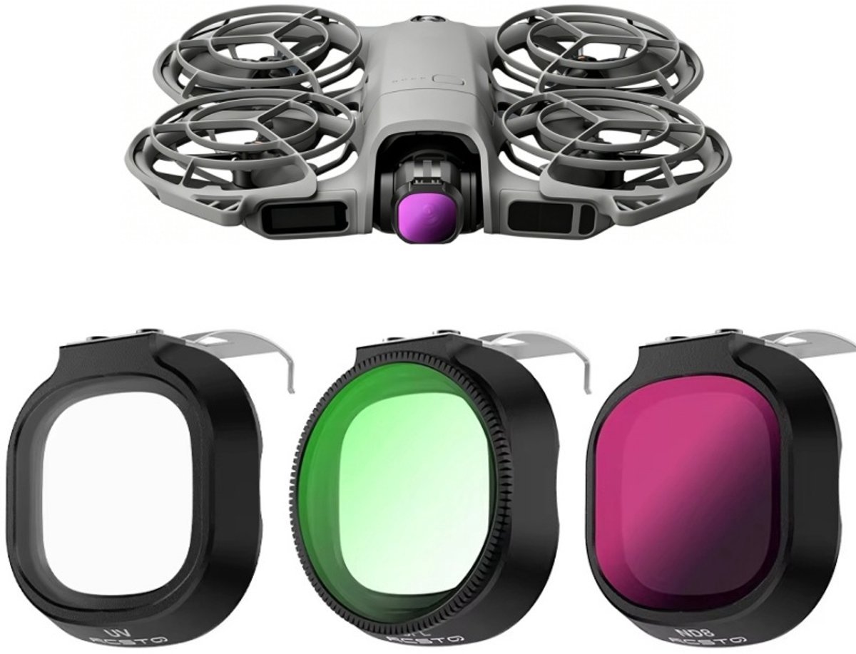 Casalora ND Filter Set geschikt voor DJI Neo 2 – UV CPL ND8 – Anti-Reflectie, Krasbestendig & HD Glas – Professionele Drone Accessoires – 3 Stuks