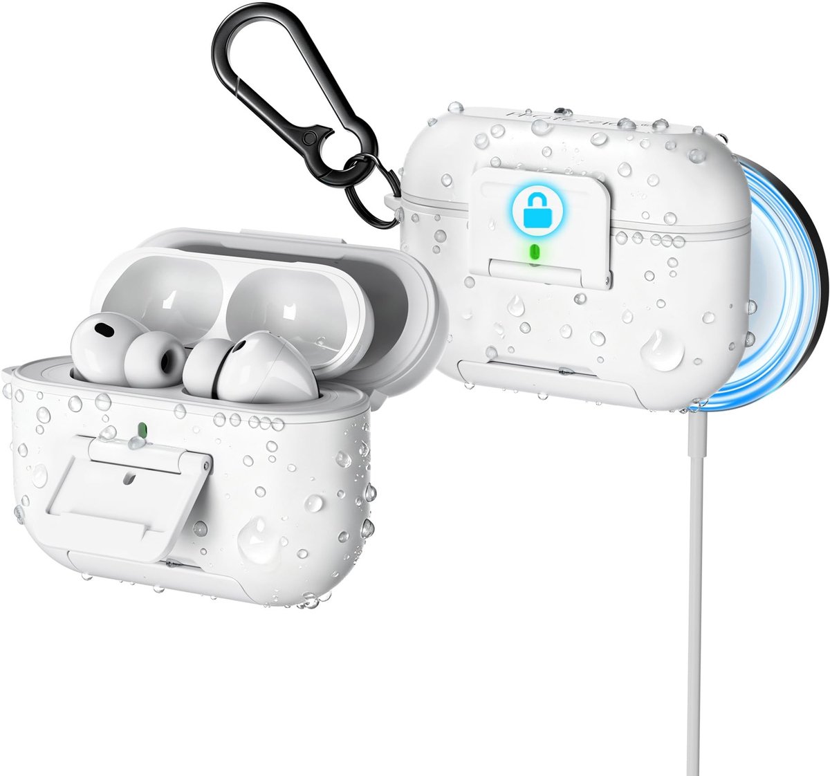 SolidKeus - Waterdichte Hoes IP68 voor AirPods Pro 3 - Wit