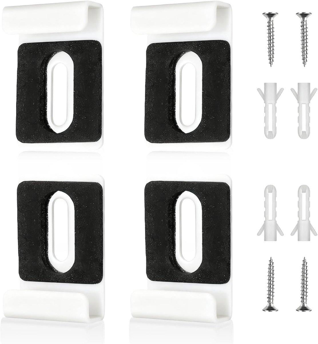 Wandmontage Spiegelhouder Set van 4 Stuks - Roestvrijstalen Spiegelbevestiging met Schroeven en Pluggen voor Badkamers, Kantoorgebouwen en Sportscholen