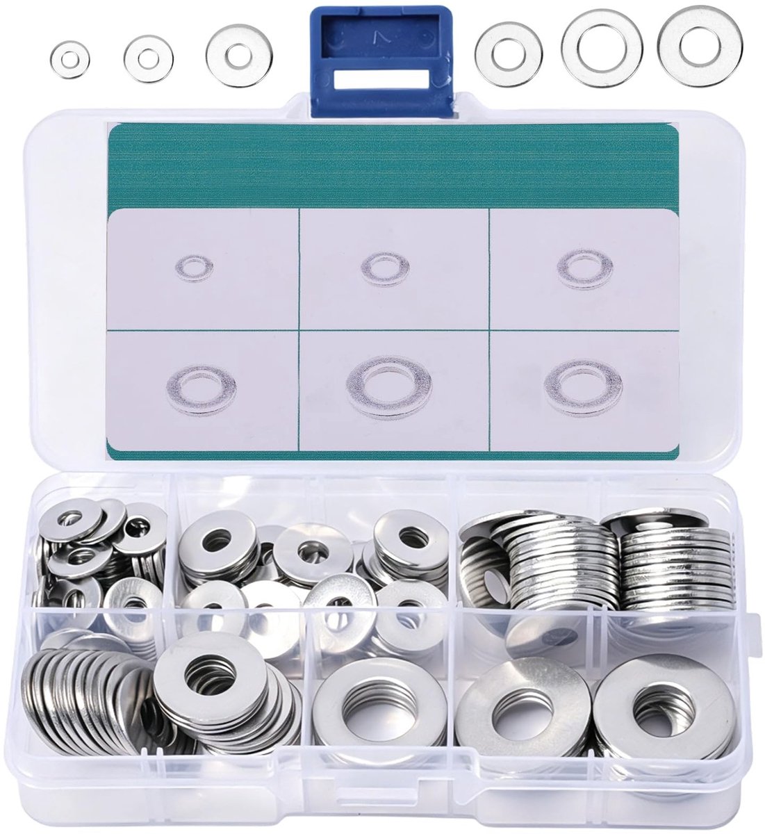 Omgoods - Assortiment Roestvrijstalen Sluitringen, 135 Stuks