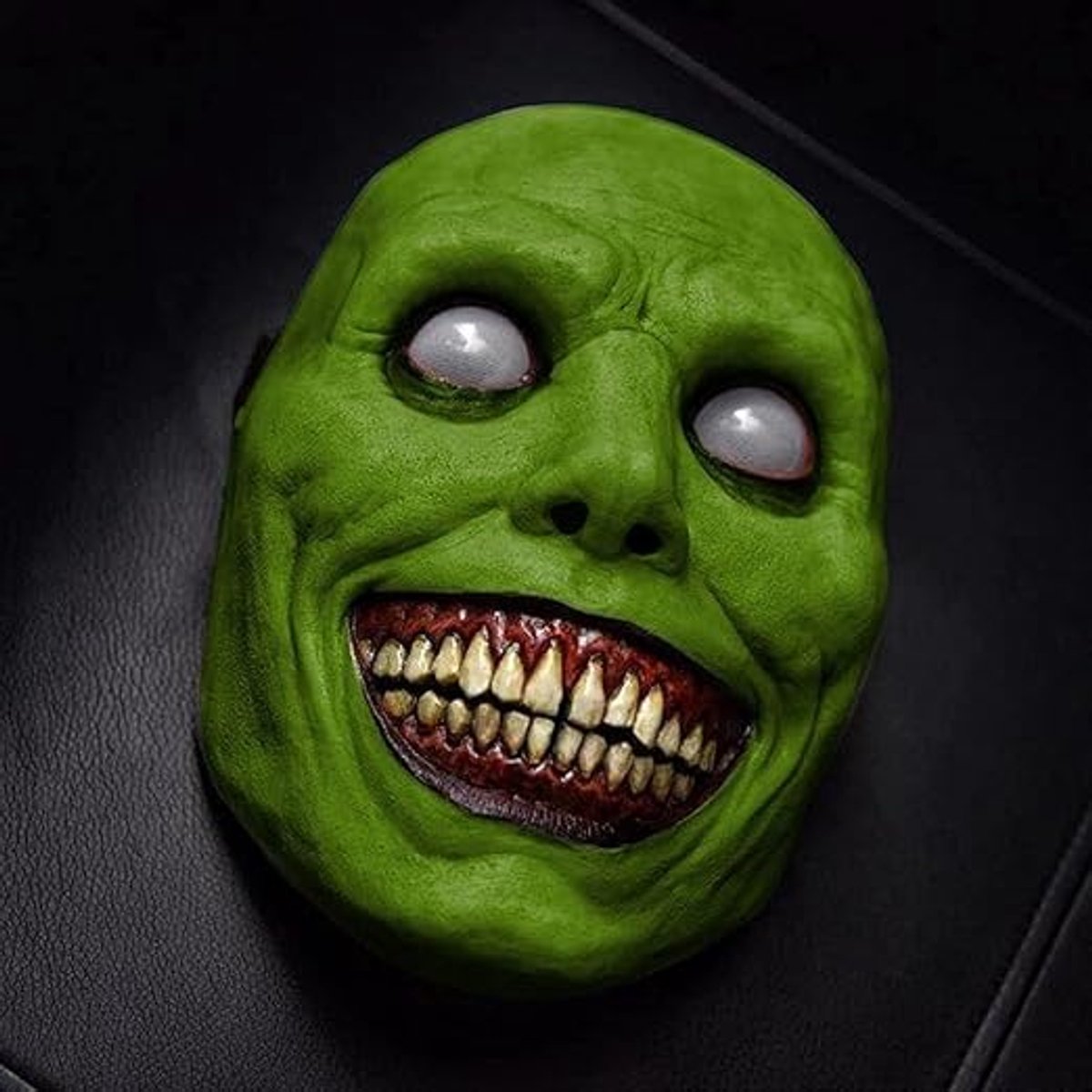 Claoner Halloween horror masker - Groen - Witte ogen - Demon glimlach - Kostuum party - Rollenspel - Groen