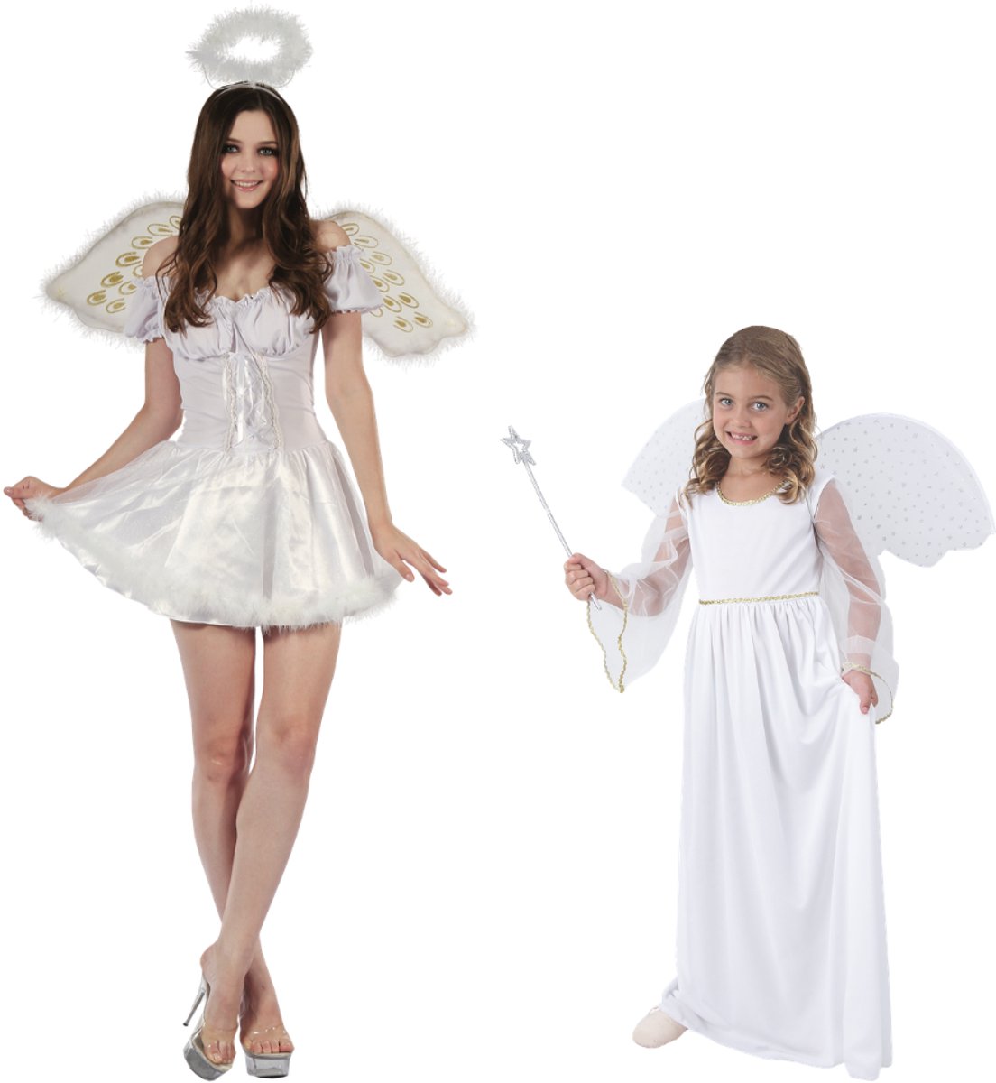 Joya Kids® Engel Verkleedjurk met Vleugels | Engel Kostuum Kind | Verkleedjurk Meisje | Carnavalskleding | Kerstengel | Halloween | Incl. Vleugels | — afbeelding 4