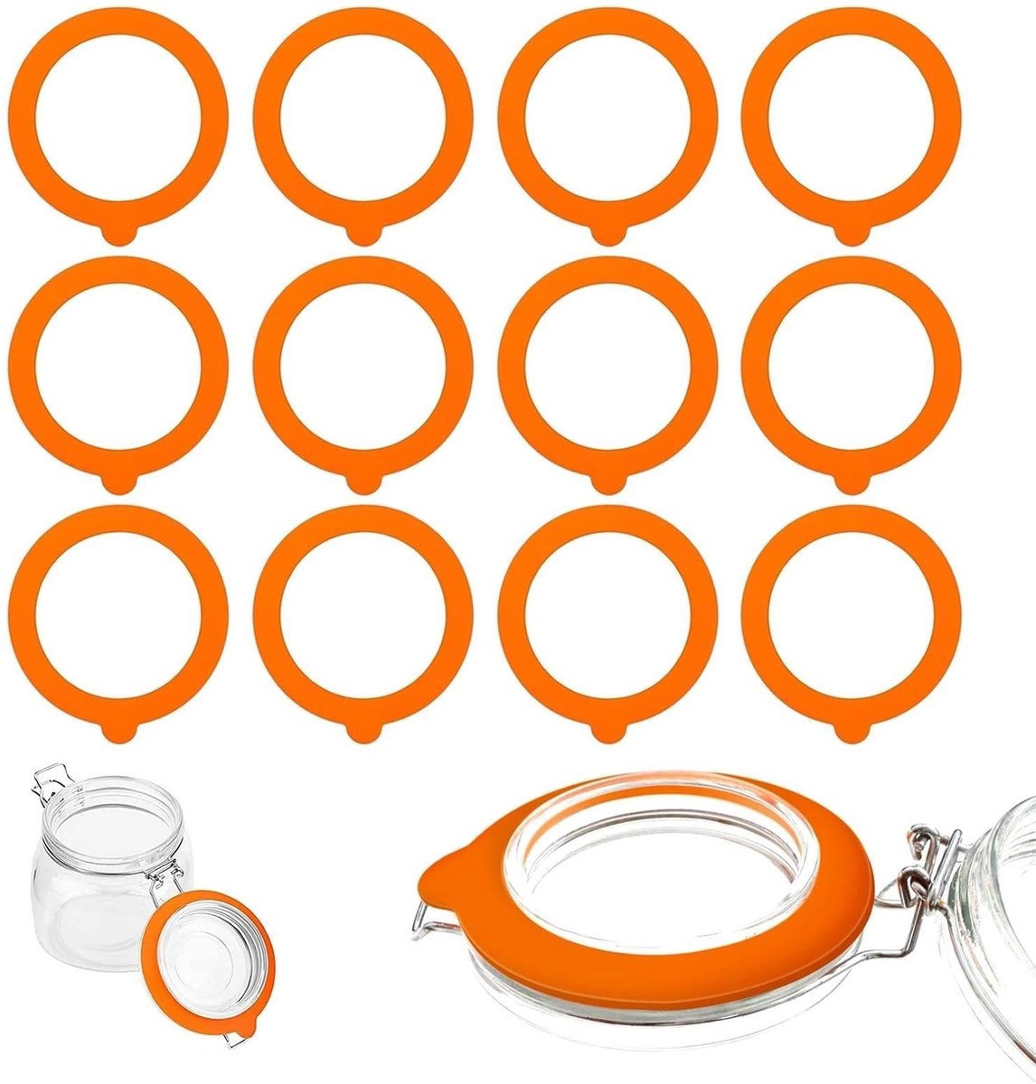Omgoods - Set van 12 Silicone Sealing Ringen voor Weck Potten