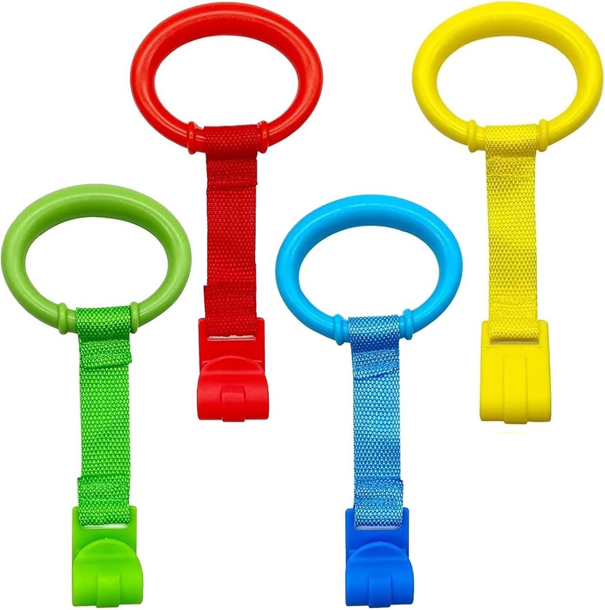 Babybox Ringenset - Baby Loopringen - Baby Leren Staan - Stevig & Veilig Materiaal - 4 Stuks - Multicolor