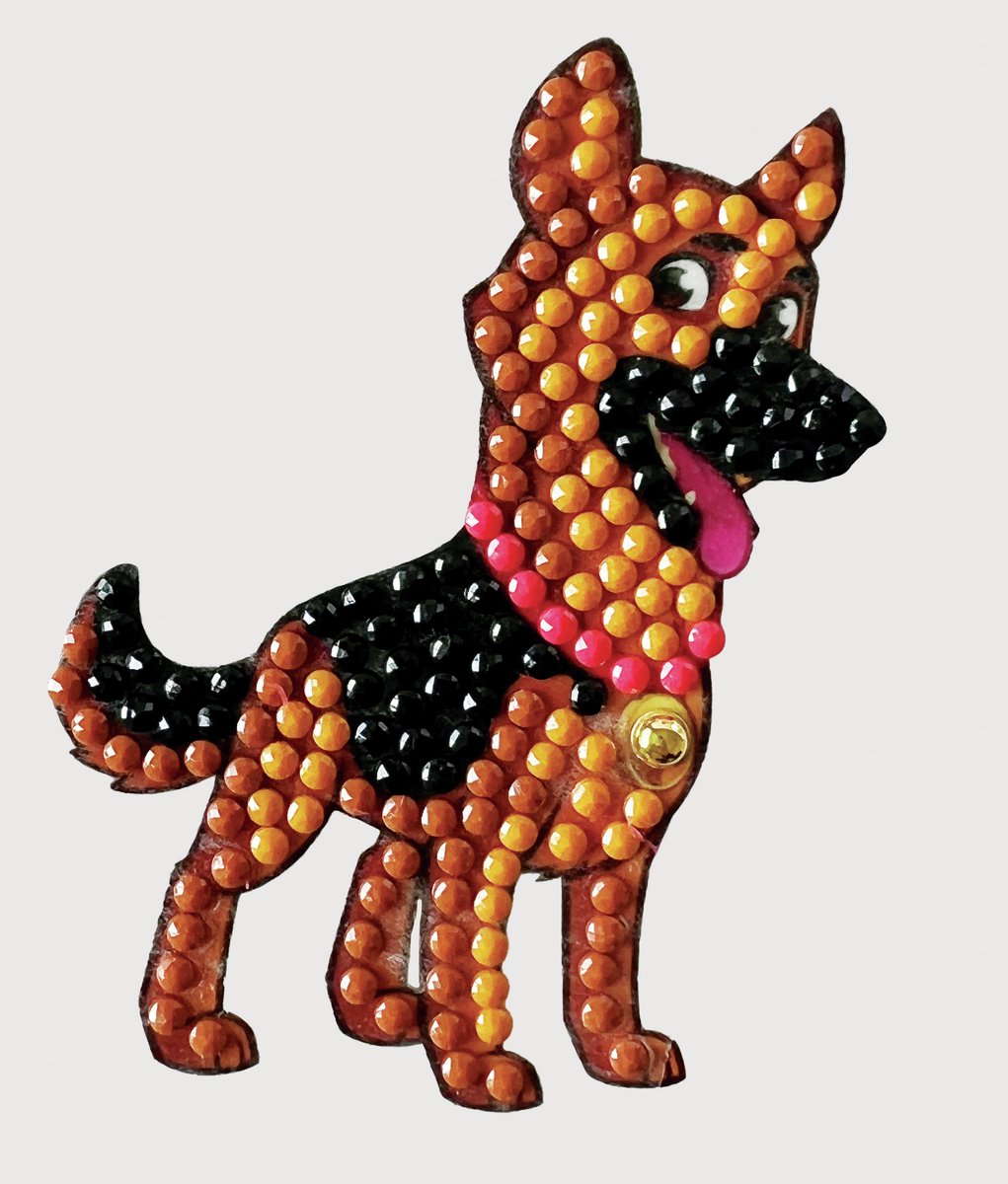 Crystal art sticker joyful dog van9x9 cm om te diamant painten