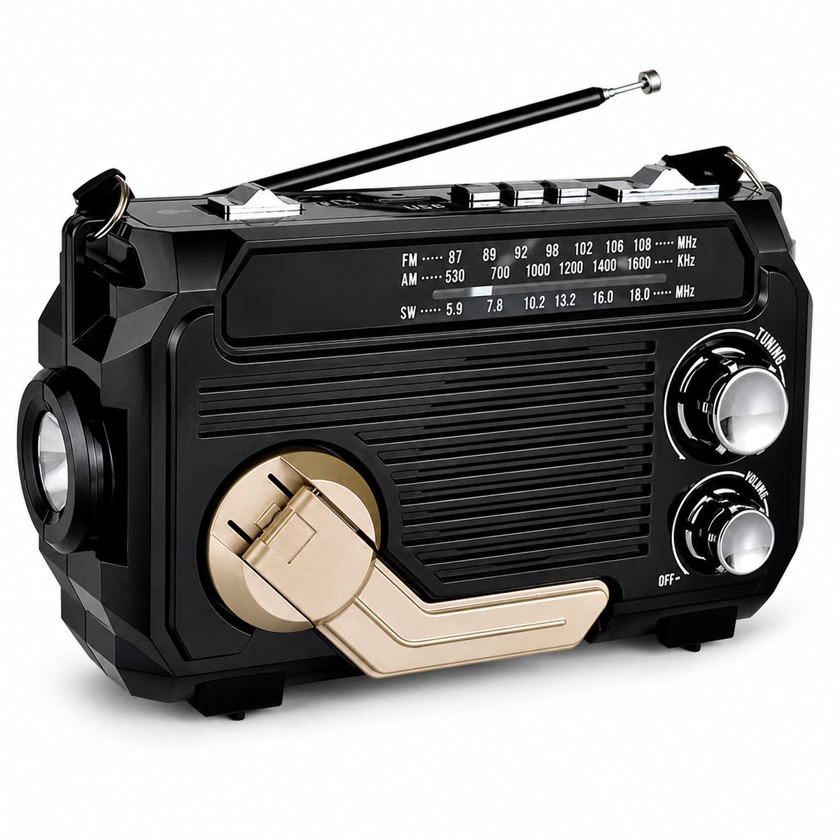 VHV Noodradio - Radio Noodpakket & Kamperen - Bluetooth - Dynamo - Draagbare Radio - Voor Noodsituaties & Kamperen