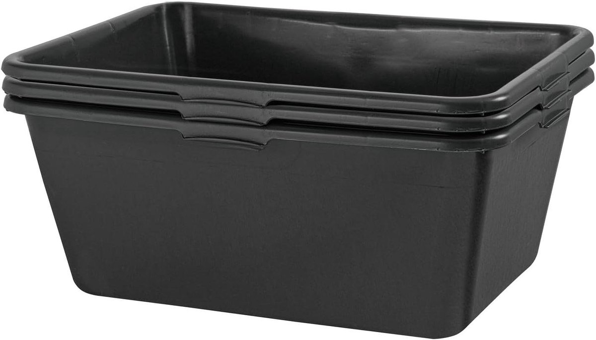 Mortelbak 3 stuks - Speciekuip Tuinbak - Bouwplaats Werk - Professionele Kwaliteit - 90 liter - Zwart