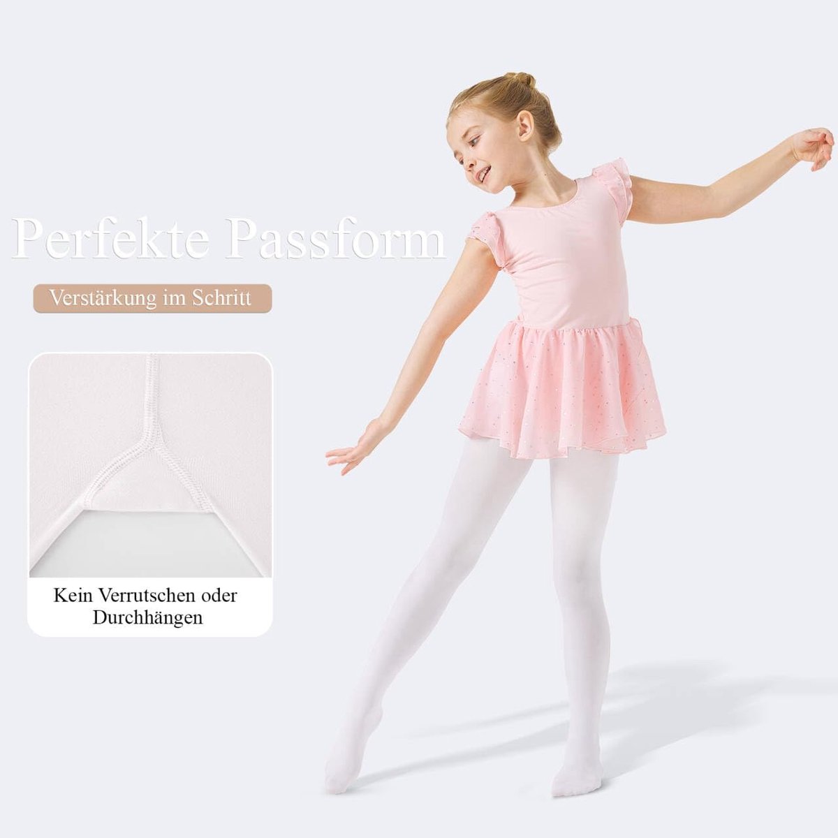 Panty voor meisjes, 60 denier, halfondoorzichtig, microvezel, danspanty met voet