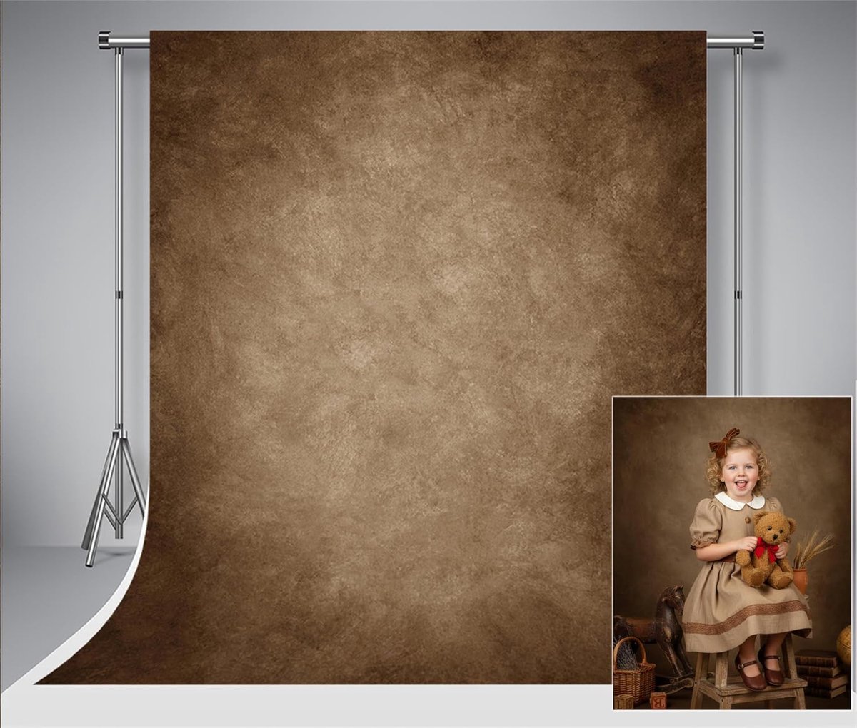 Fotografie Achtergrond 2 x 3 m. Donkerbruine textuur foto achtergrond, inklapbare fotostudio achtergronden. Stand professionele fotografie studio. Eenvoudig retro decoratief tapijtwerk