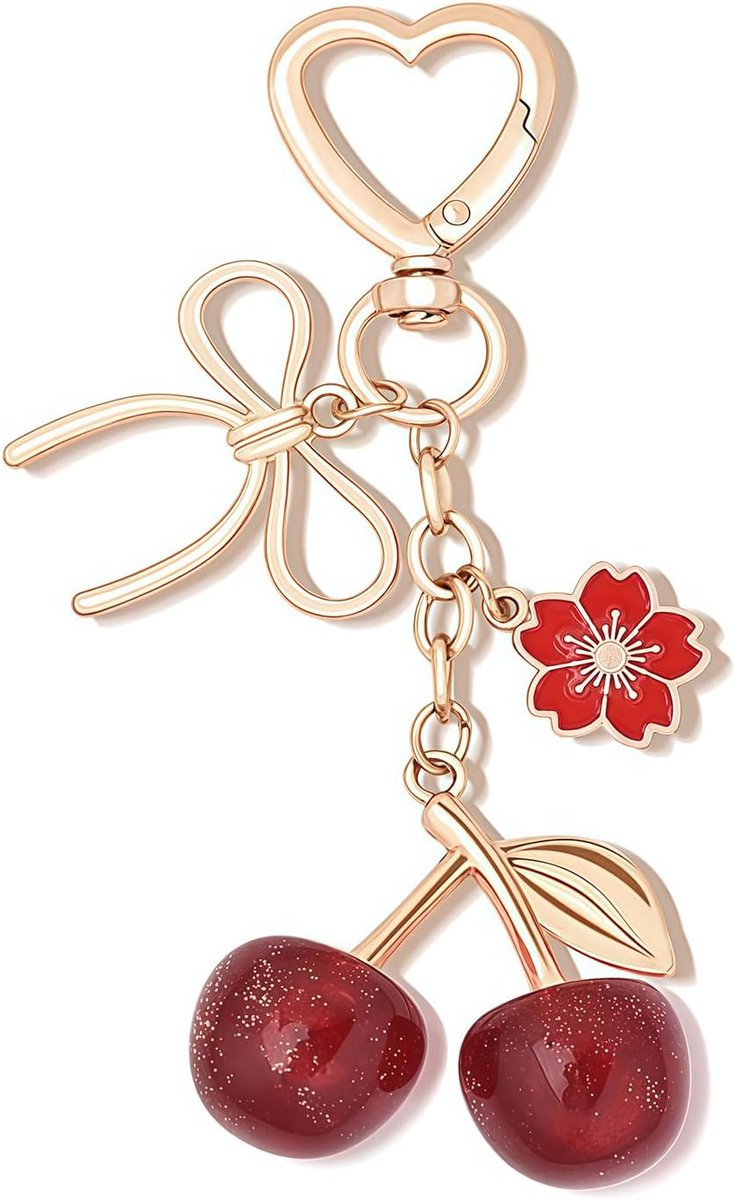 Tas Charm, Rode Kersen Sleutelhanger Tas Charms voor Handtassen, Accessoires voor Vrouwen