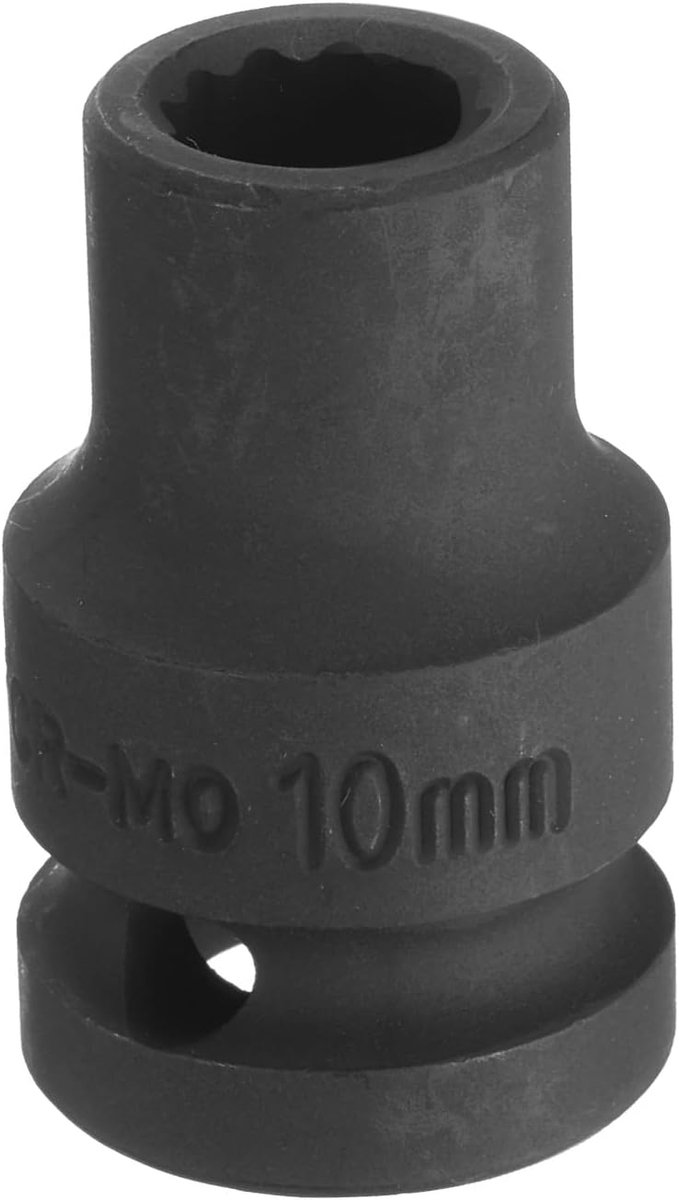 Aandrijving van 1/2 inch x 10 mm platte slagbus 12-punts metrisch CR-MO stalen moer slagvaste steeksleutel voor autoreparatie