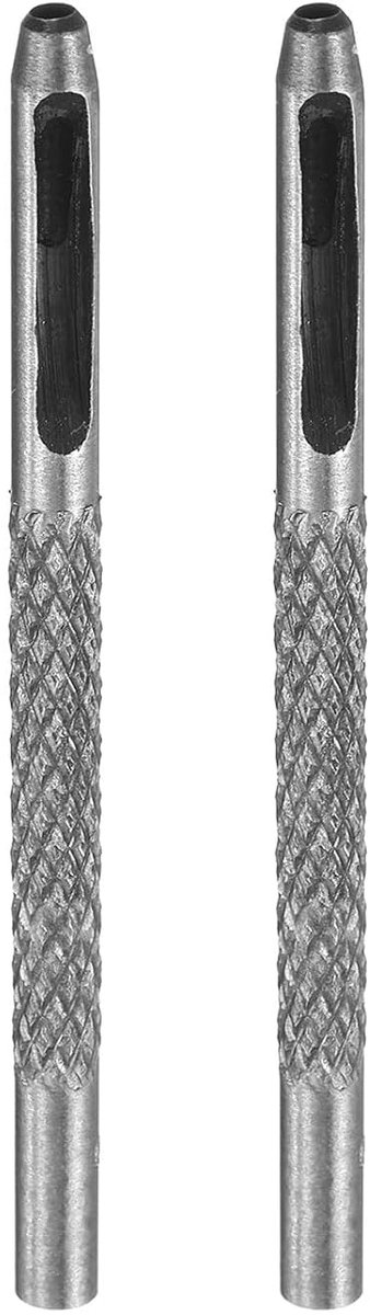 2 stuks lederen ronde ponsen, 2,5 mm holle stansgereedschap van koolstofstaal voor riem / doe-het-zelf lederhandwerk