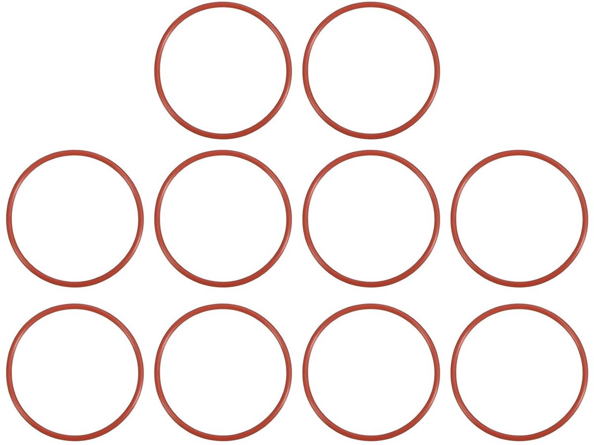 Siliconen O-ring 48 mm OD 44 mm ID 2 mm breedte, 30 stuks metrische VMQ vervangende afdichting voor het repareren van sanitaire compressorventielen, rood