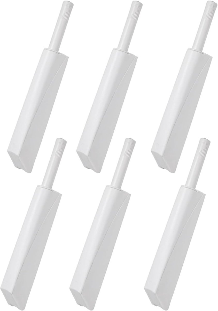 6 stuks push-to-open deuropeners, drukdeuropeners met soft-close demper, magnetische deursnapper voor kastdeuren en laden (wit)