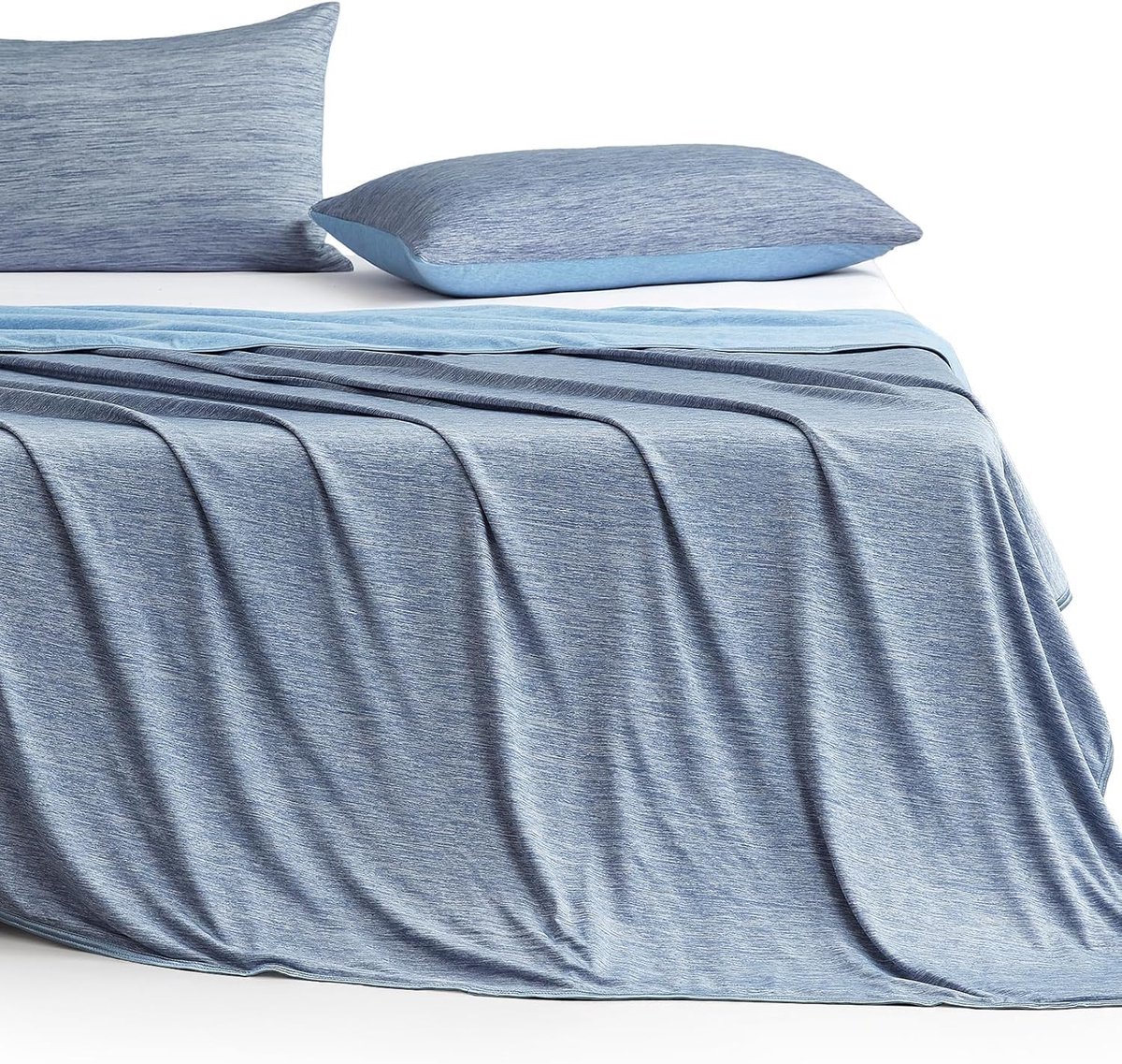 Koelende lichte zomerdeken, dubbelzijdig koel bed deken met Arc-Chill Cool Touch-vezel, blijf koeling beddengoed voor nachtzweet, Q-Max 0.5, Anti-allergie, zacht, ademend, blauw 150x200 cm