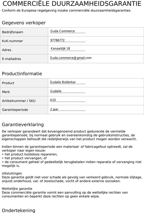 Gudalio Bolderkar - Bolderwagen - Opvouwbaar - Inklapbaar - Verstelbare hendel - 150 Liter - 75 KG Draagkracht - Compact - Zwart — afbeelding 4