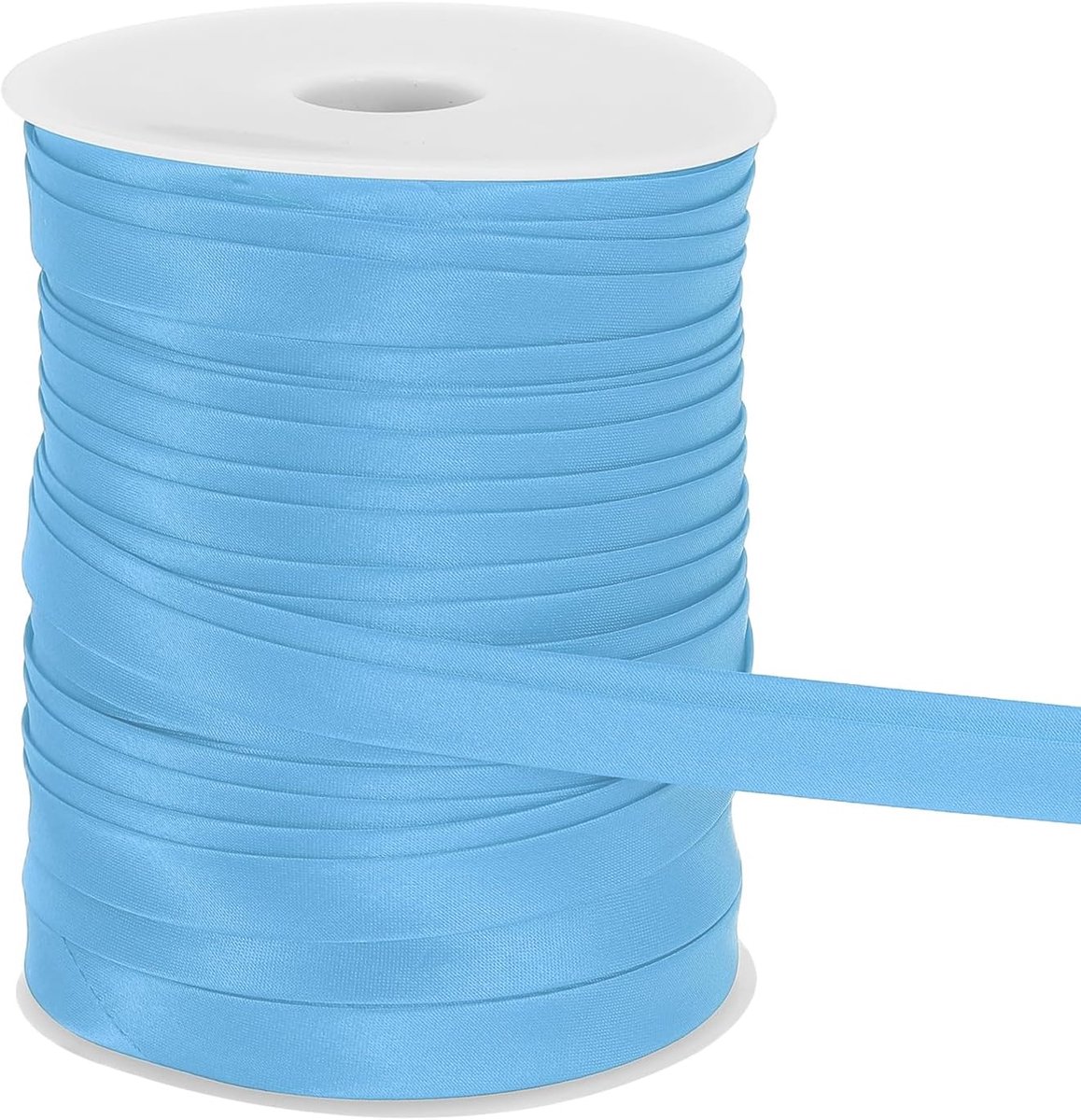 Double Fold Bias Tape voor Naaien 3/5 inch x 55 Yards Satijn Pre-Fold Continuous Binding Tape voor Naaien Quilting Hemming Binding DIY Crafts, Lichtblauw