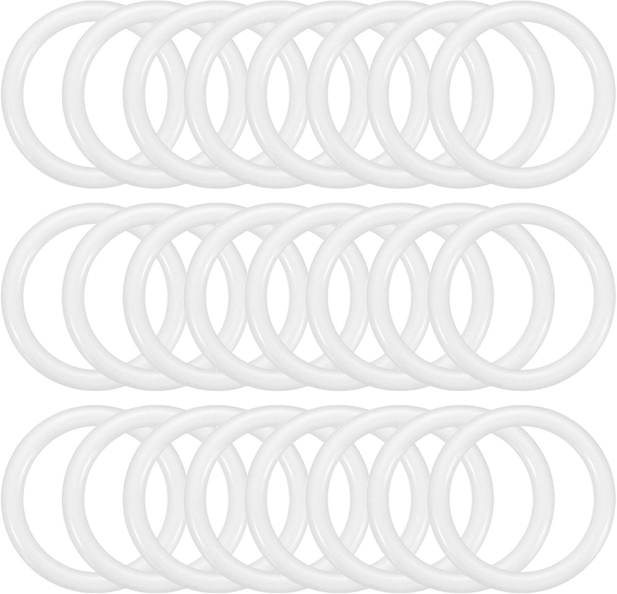 1,3 inch dromenvanger ringen, 24 stuks plastic macramé krans bloemen ronde ring hoepel voor thuis auto doe-het-zelf ambachtelijke bruiloft muur opknoping decoraties, wit