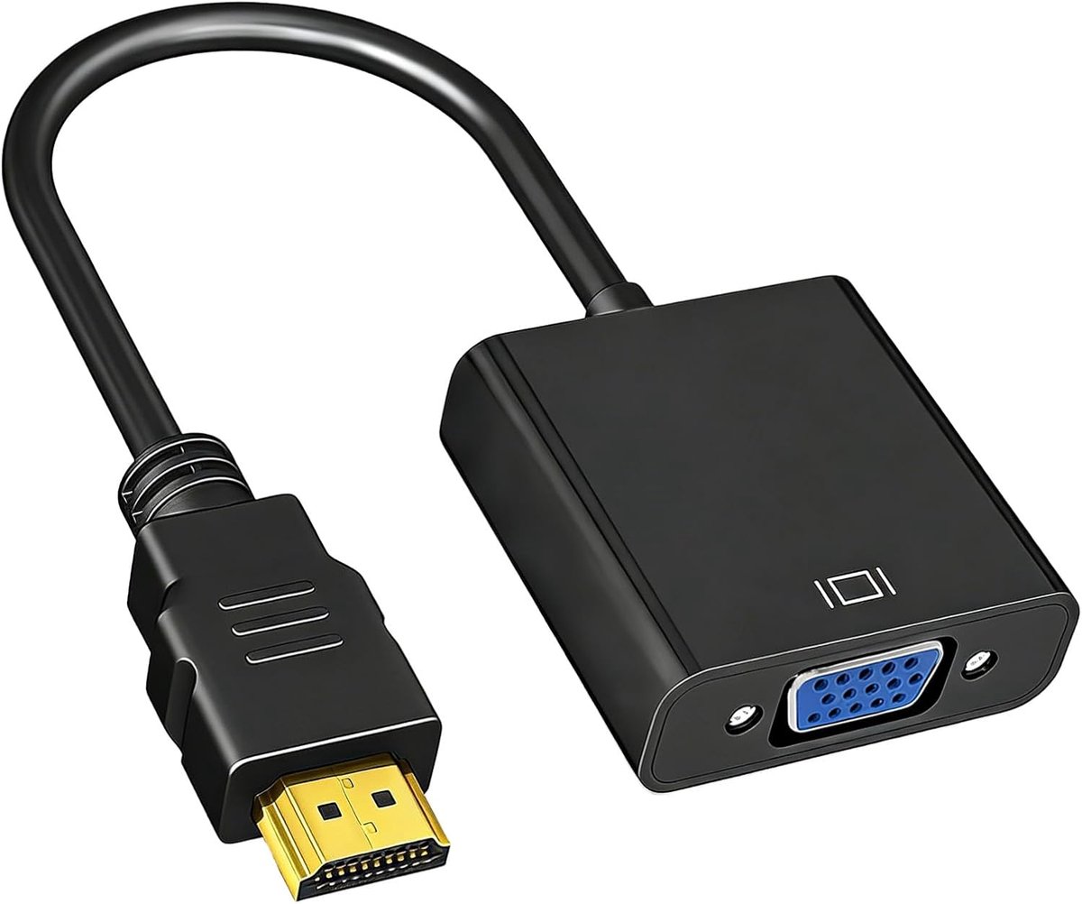 HDMI naar VGA-adapter, 1080p @60Hz mannelijk naar vrouwelijk | HDMI naar VGA-converter verguld voor computer, pc, monitor, projector, HDTV, Chromebook, Raspberry Pi, Xbox