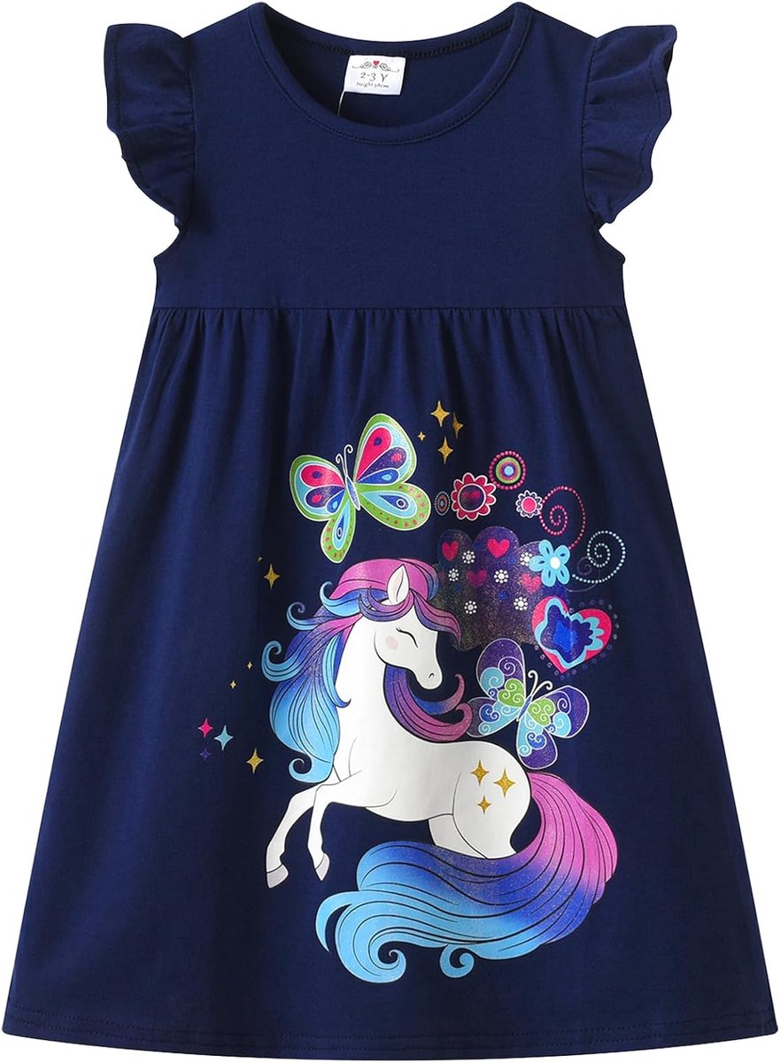 Jurk Meisjes Dierpatroon Lange Mouwen Katoenen T-shirt Jurk