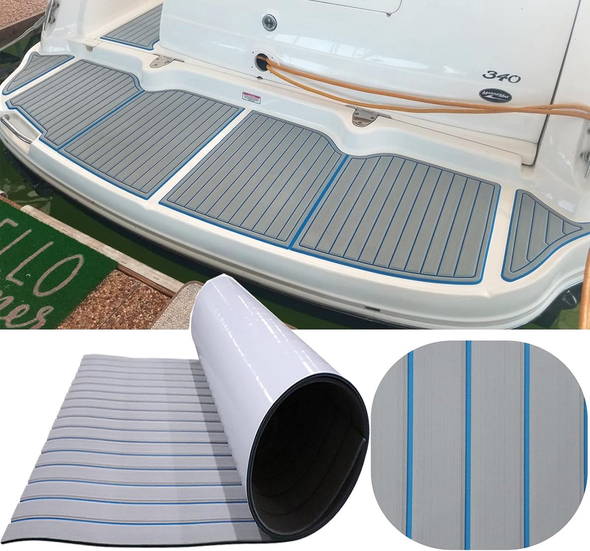 Foam Boot 240 x 17/41/60/90 cm, teakhout EVA-schuim vloerbedekking, zelfklevend dektapijt, jachtvloer, antislip mat voor boten, jachten scheepsdekken snelle boten