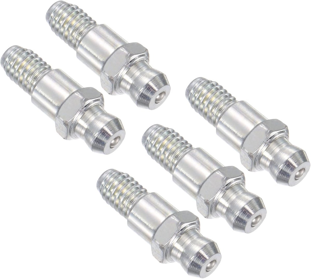 Rechte vetmontage, M6 x 1 mm metrisch | Hydraulische vetnippel - (Toepassingen: voor het vervangen van ontbrekende of gebroken oliefitting), 5-delig