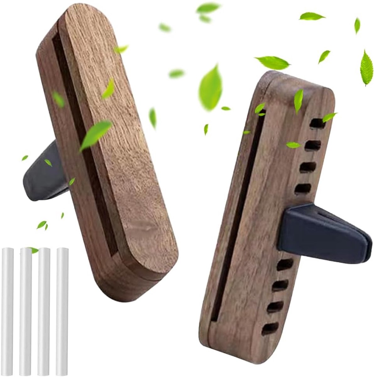Auto-Diffuser Set - Luchtverfrisser Met Ventilatieklem, 4 Navulpads Voor Aromatherapie en Etherische Oliën