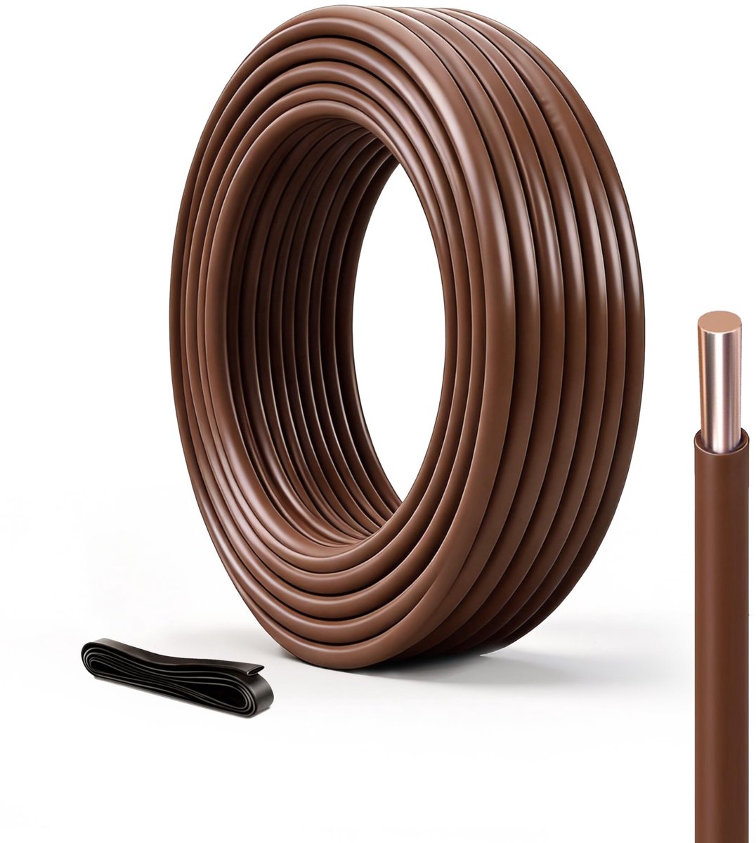 SolidKeus - Installatiekabel H07V-U 1,5 mm² 30m Bruin