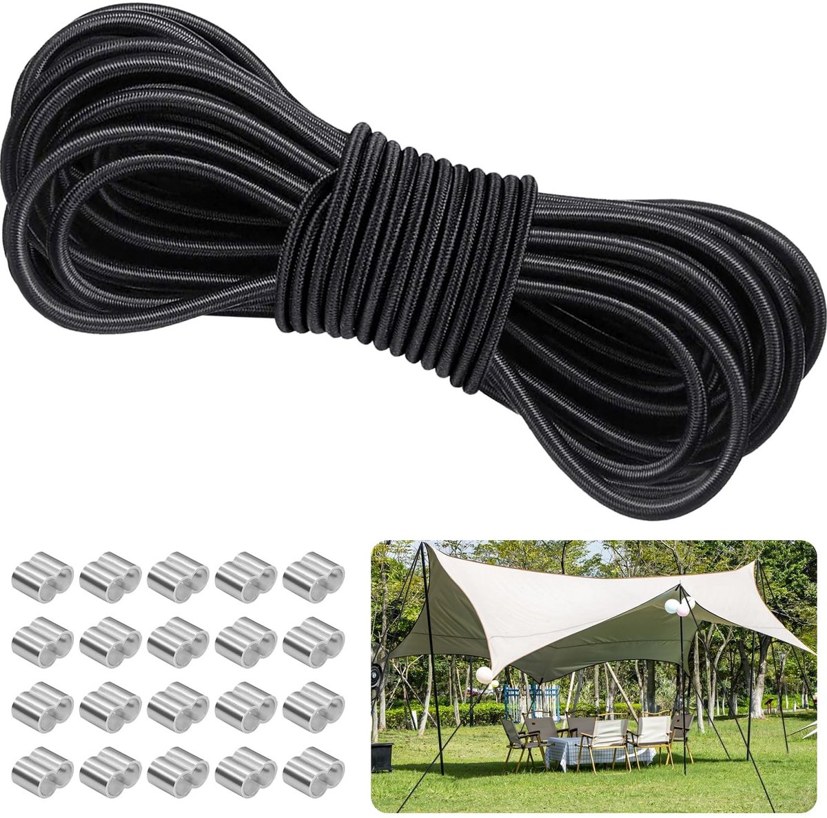 SolidKeus - Rubber Expander Rope voor Trailers en Zeilen 6mm x 10m