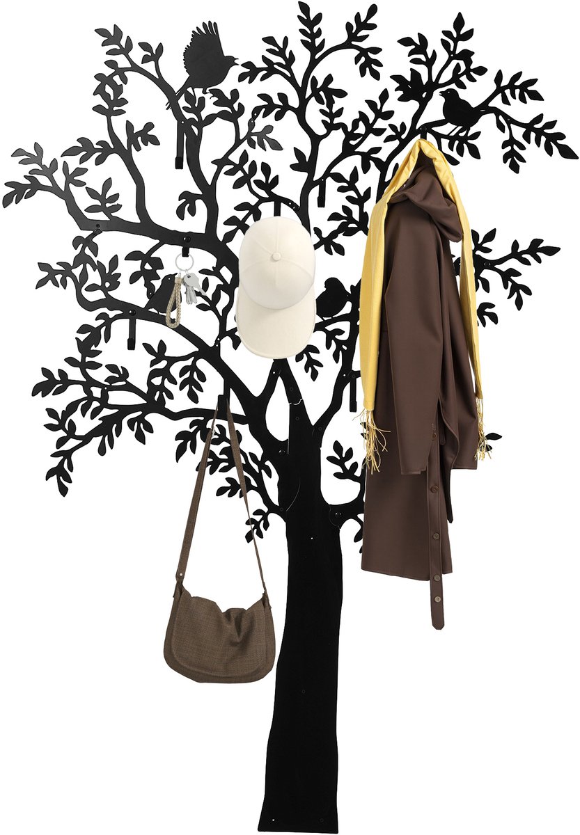 HOMCOM Coat Rack-Metall-120L x 5B x 175H cm-Schwarz