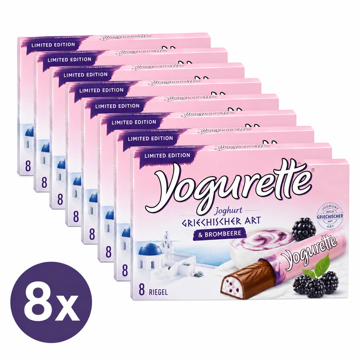 Ferrero Yogurette 8 Verpakkingen - Griekse yoghurt braam - Limited Edition