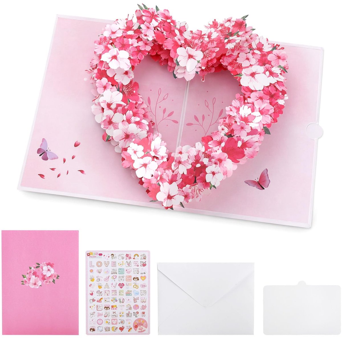 SolidKeus - 3D Pop-up Verjaardagskaart met Sakura-hart
