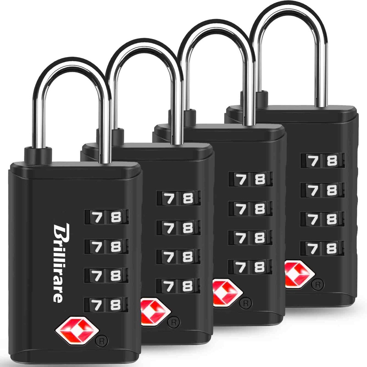 SolidKeus - Set van 4 TSA Goedgekeurde Reisvergrendelingen met 4 Digit Combinatie