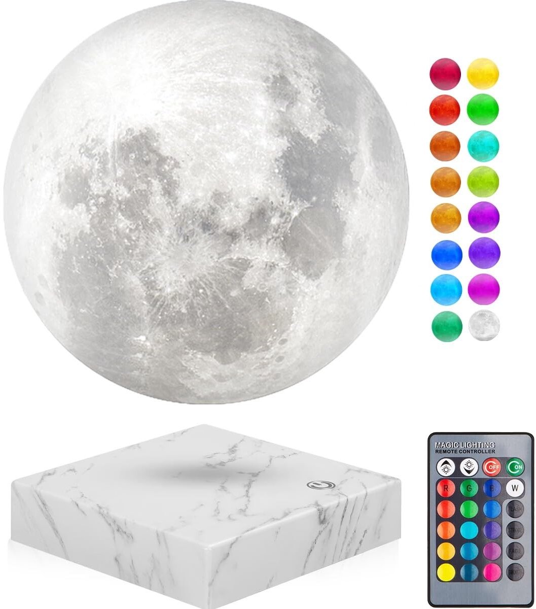 SolidKeus - Levitating Moon Lamp met 16 Kleuren en LED Verlichting