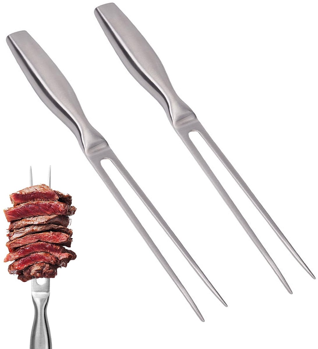 SolidKeus - Set van 2 RVS Vleesvorken met Ergonomische Handgrepen