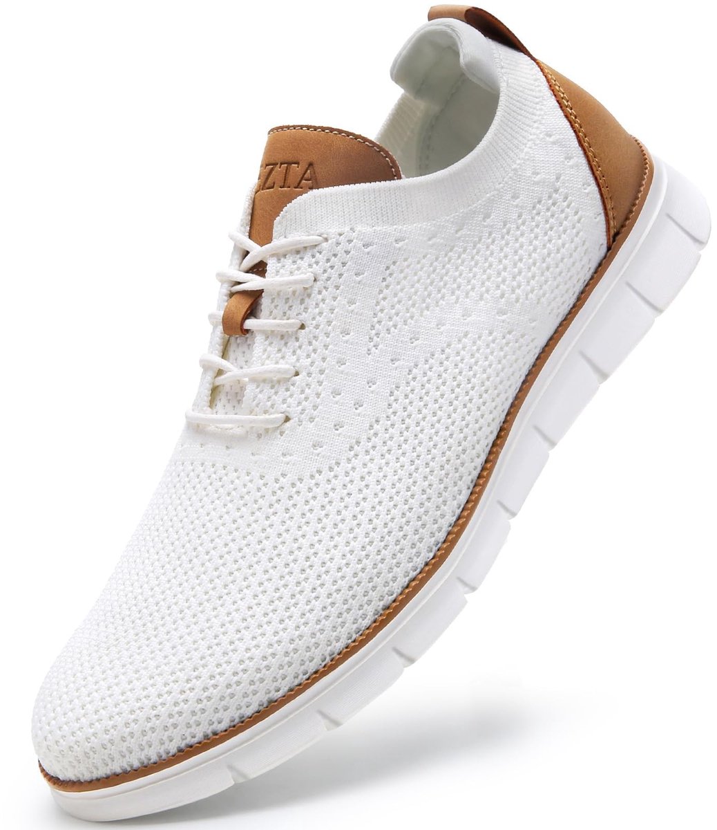 SolidKeus - Lichtgewicht Ademend Oxford Schoenen voor Heren in Wit