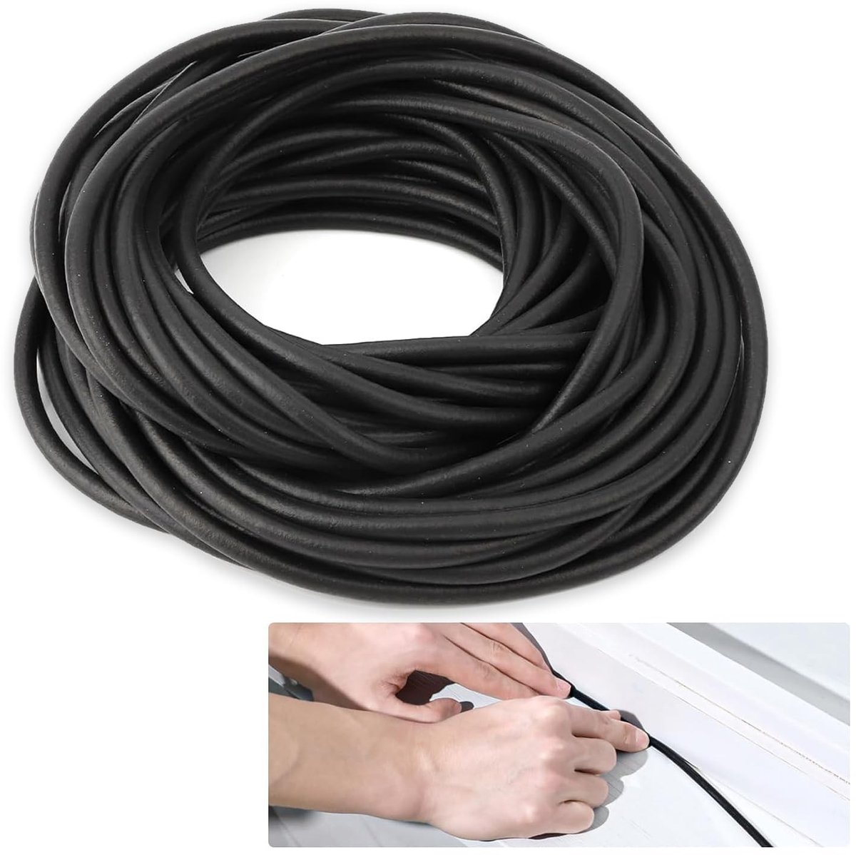 Ronde Koord 10 m x Diameter 6 mm - Rubber Koord voor Hoge Temperatuur, Flexibele Afdichting en Wandisolatie
