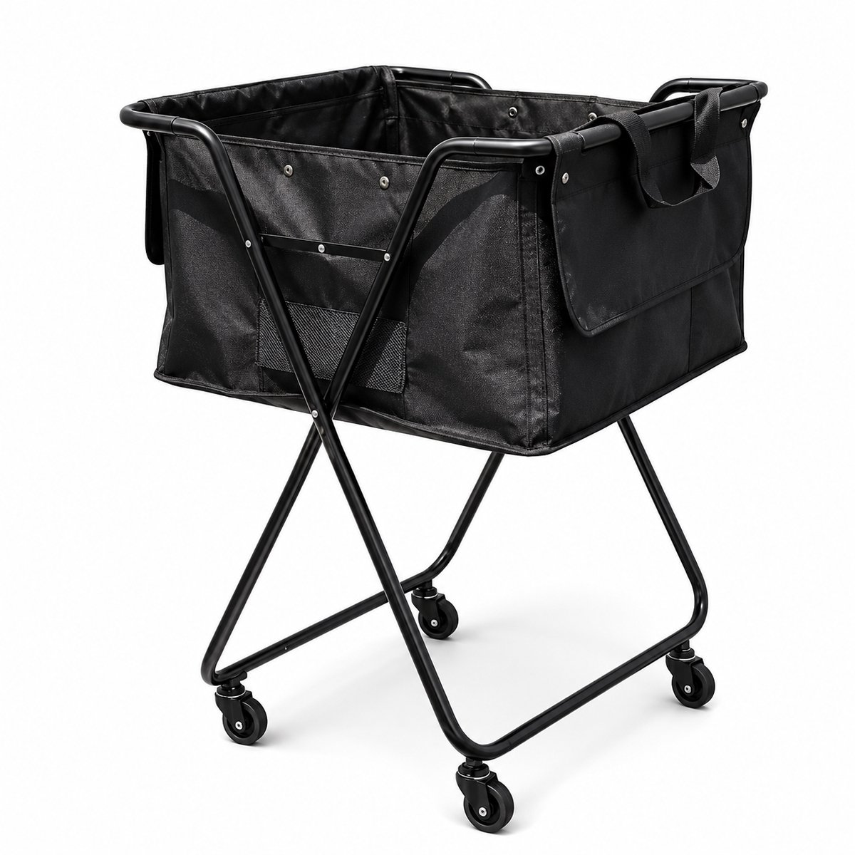 Gloovon® Ballenwagen - Opvouwbaar & Verrijdbaar - Professionele Ballenmand voor 175 Ballen - Hoogte 87,6 cm - Staal & Oxford - Zwart