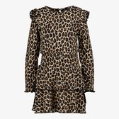 TwoDay meisjes jurk met panterprint en ruches - Bruin - Maat 92