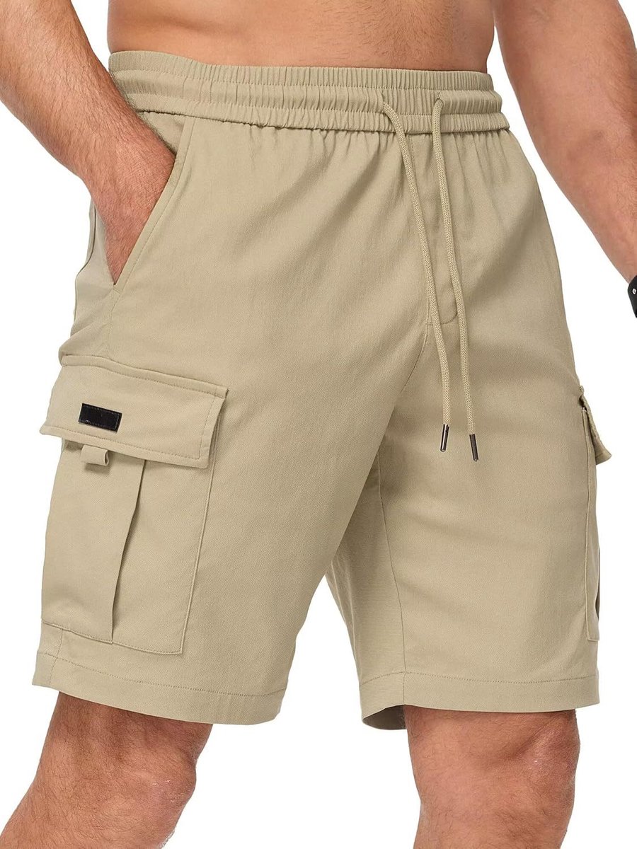casalora®-Heren cargoshorts – Meerdere zakken – Cargoshorts – Elastische tailleband met trekkoord – Zomershorts – Veelzijdige outdoorshorts voor werk, wandelen, vakantie en vrije tijd