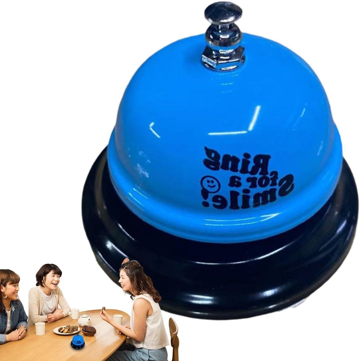 Servicebel - Dinerbel Teller - Snelle Service - Robuuste Constructie - 8.5 x 8.5 x 6 cm - Blauw